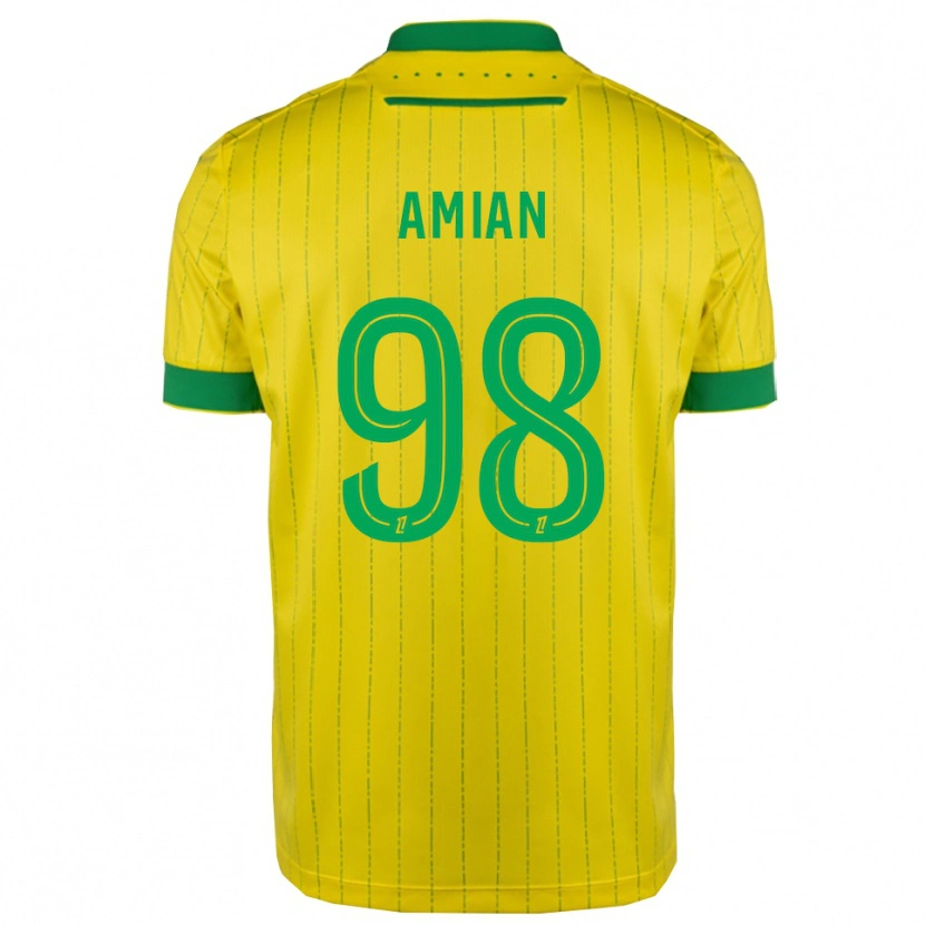 Danxenキッズケルヴァン・アミアン#98黄緑ホームシャツ2025/26ジャージーユニフォーム