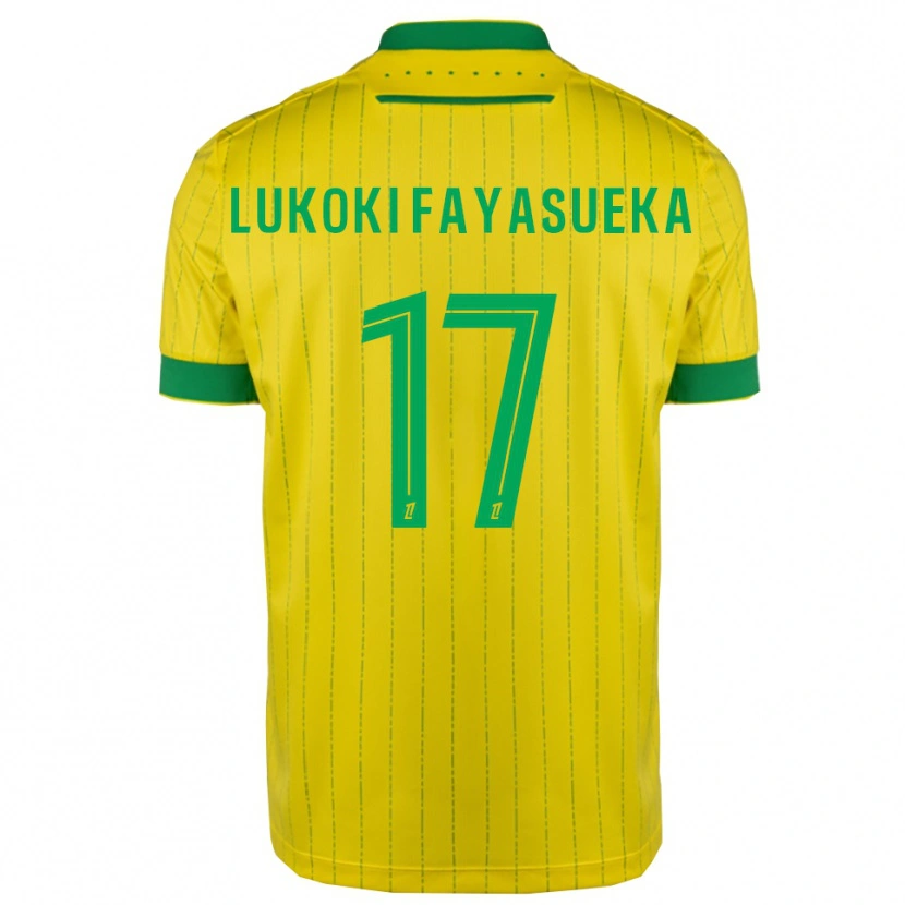 DanxenキッズKévin Lukoki Fayasueka#17黄緑ホームシャツ2025/26ジャージーユニフォーム