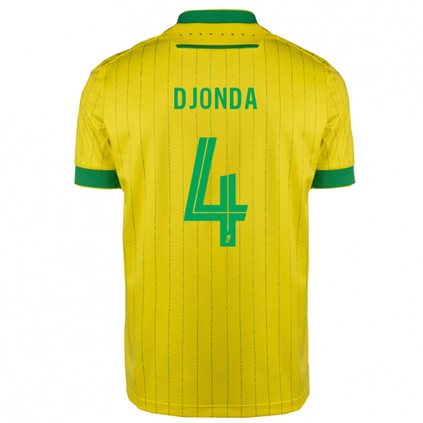 DanxenキッズChristian Djonda#4黄緑ホームシャツ2025/26ジャージーユニフォーム