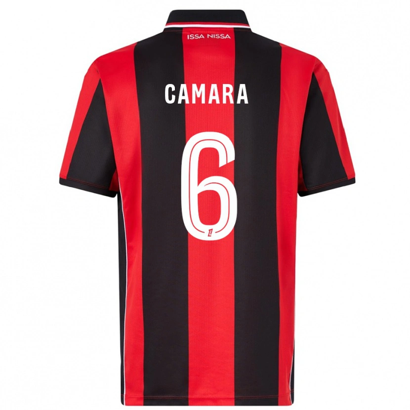 DanxenキッズAboulaye Camara#6赤黒ホームシャツ2025/26ジャージーユニフォーム
