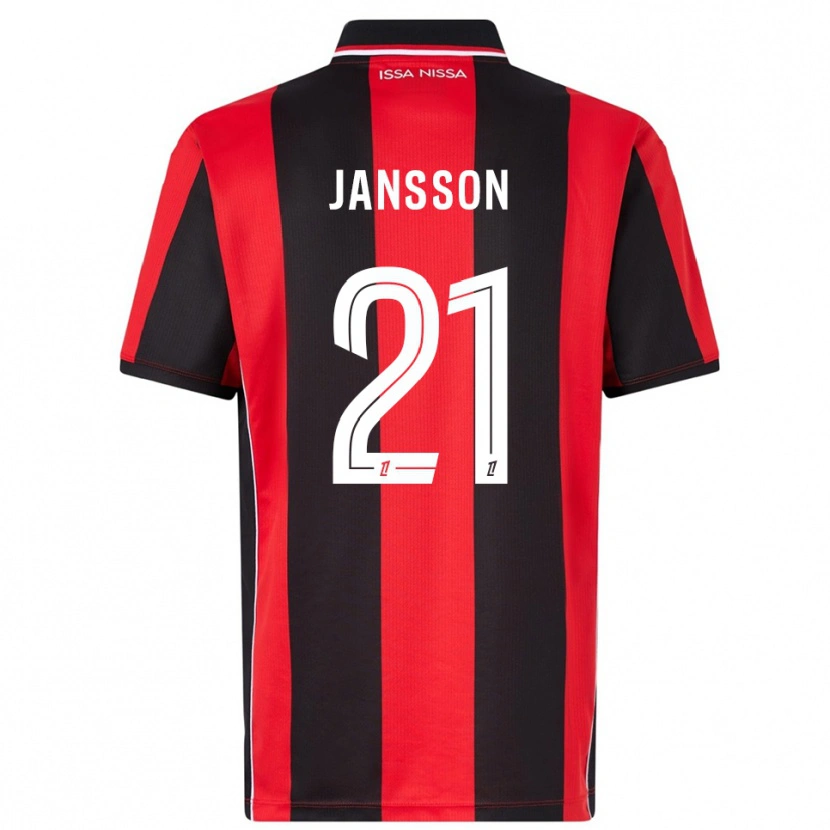 Danxenキッズイサク・ヤンソン#21赤黒ホームシャツ2025/26ジャージーユニフォーム