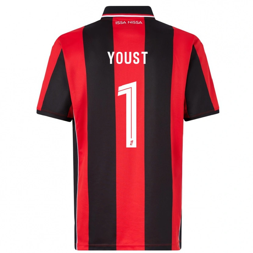 DanxenキッズMatys Youst#1赤黒ホームシャツ2025/26ジャージーユニフォーム