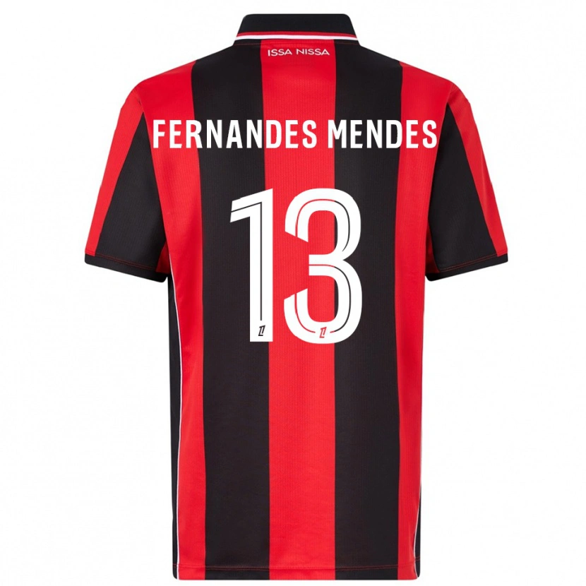 DanxenキッズMathis Fernandes Mendes#13赤黒ホームシャツ2025/26ジャージーユニフォーム