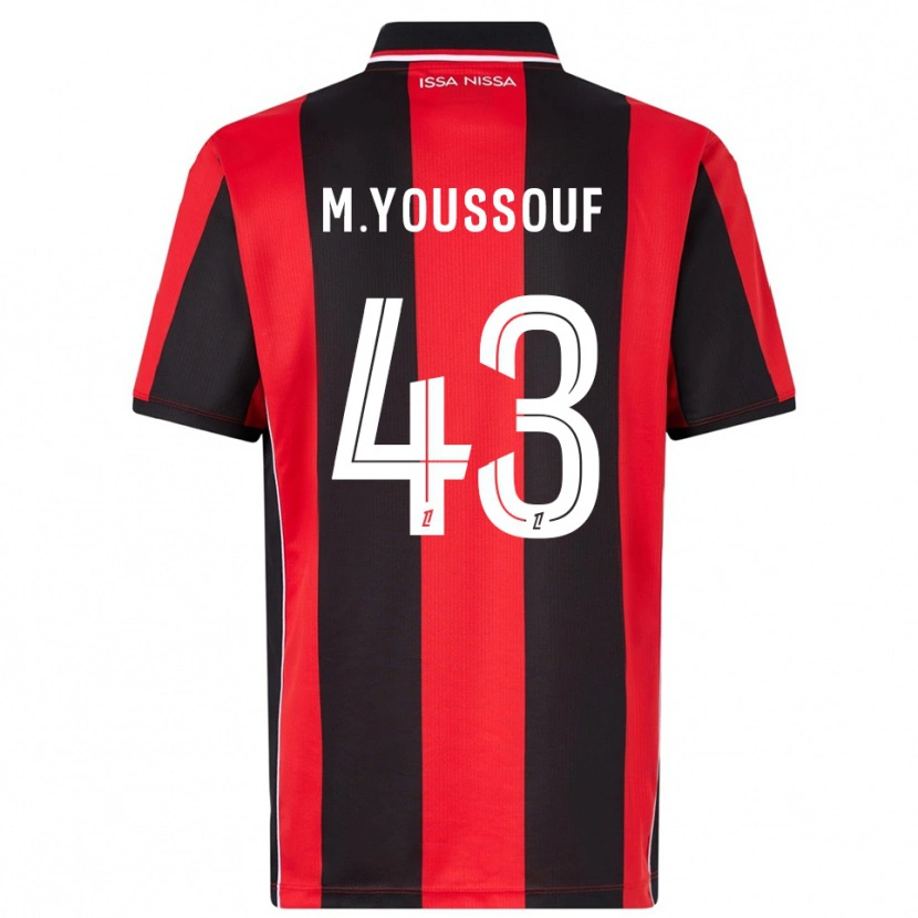 DanxenキッズMousslim Youssouf#43赤黒ホームシャツ2025/26ジャージーユニフォーム