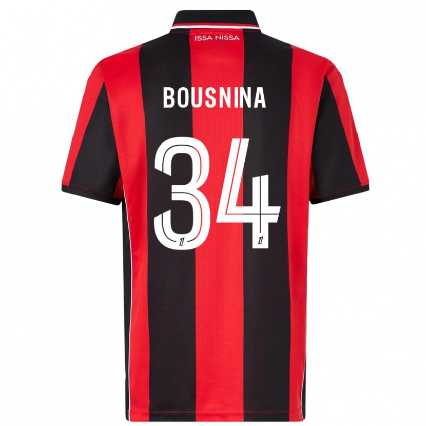 DanxenキッズFarès Bousnina#34赤黒ホームシャツ2025/26ジャージーユニフォーム