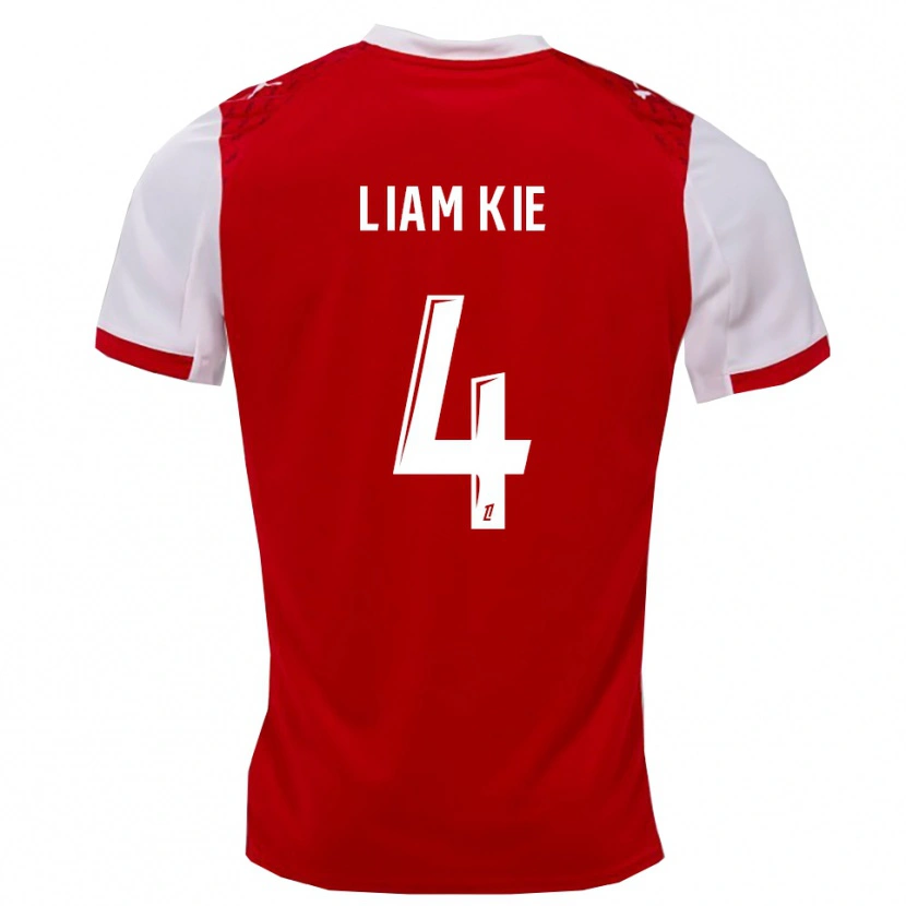 DanxenキッズKhalil-Liam Kie#4赤白ホームシャツ2025/26ジャージーユニフォーム