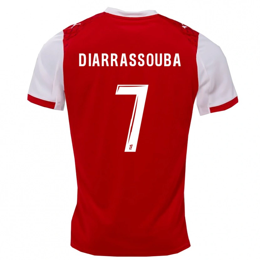 DanxenキッズTidiane Diarrassouba#7赤白ホームシャツ2025/26ジャージーユニフォーム