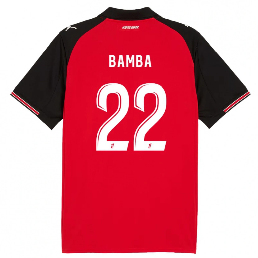 Danxenキッズライアン・バンバ#22赤黒ホームシャツ2025/26ジャージーユニフォーム
