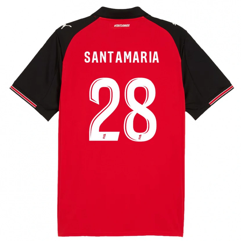 Danxenキッズバプティスト・サンタマリア#28赤黒ホームシャツ2025/26ジャージーユニフォーム