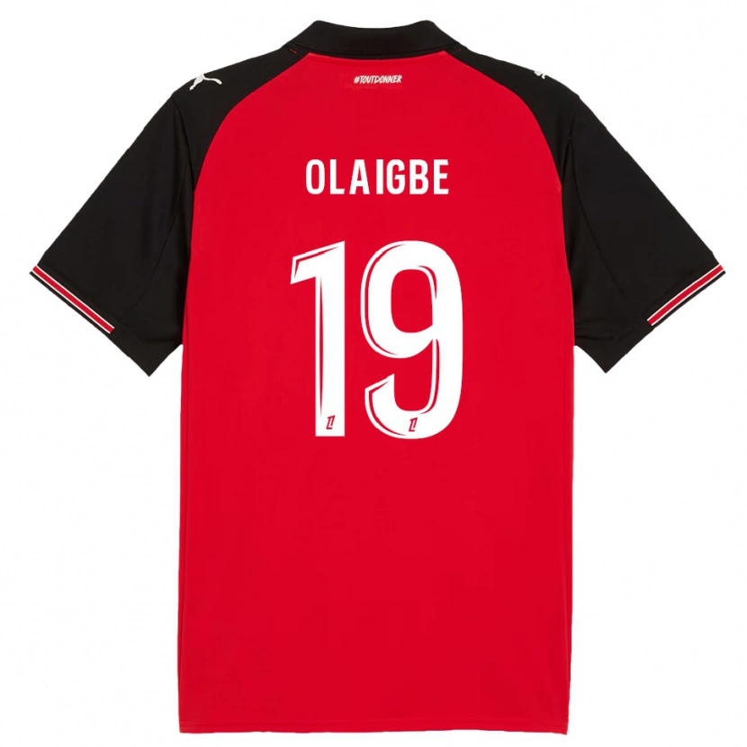 DanxenキッズKazeem Olaigbe#19赤黒ホームシャツ2025/26ジャージーユニフォーム