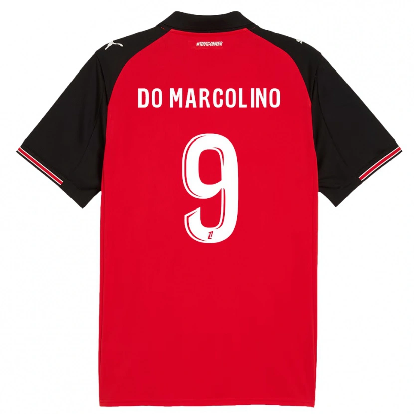 DanxenキッズAlan Do Marcolino#9赤黒ホームシャツ2025/26ジャージーユニフォーム