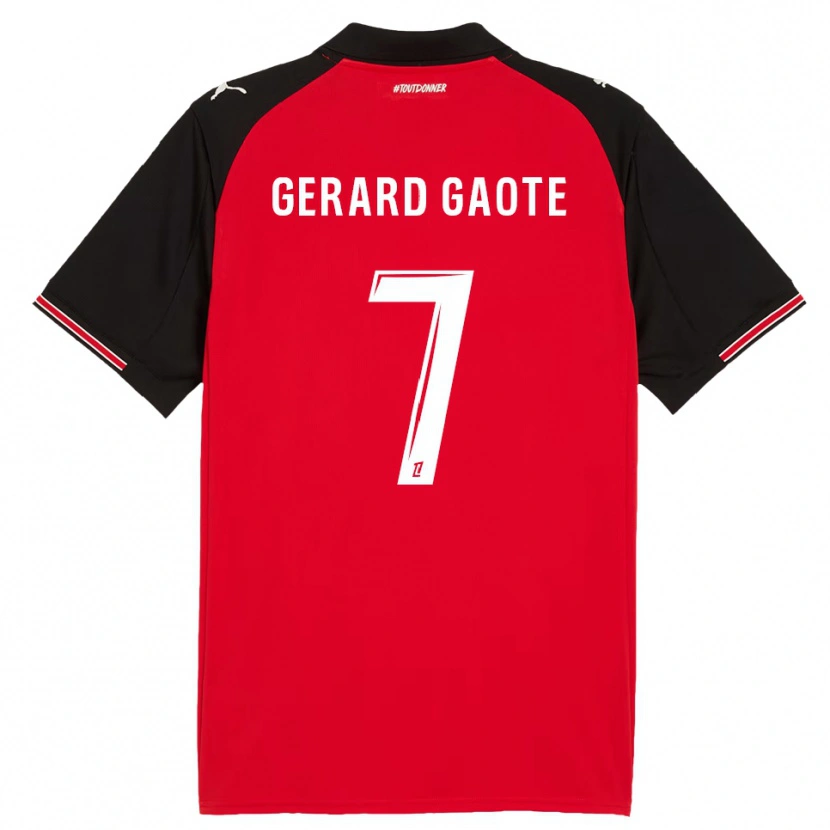 DanxenキッズSteven Gerard Gaote#7赤黒ホームシャツ2025/26ジャージーユニフォーム