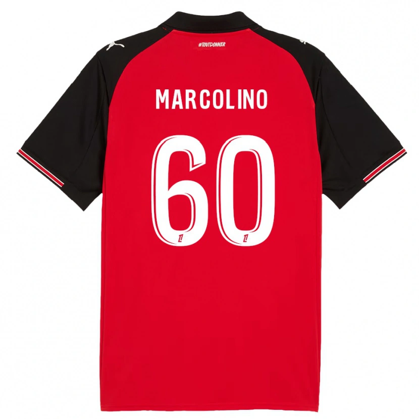 Danxenキッズヘンリック・ド・マルコリーノ#60赤黒ホームシャツ2025/26ジャージーユニフォーム