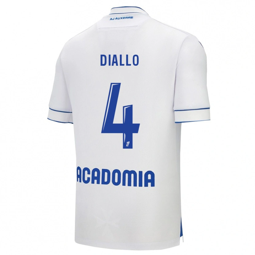 DanxenキッズIbrahim Diallo#4白青ホームシャツ2025/26ジャージーユニフォーム