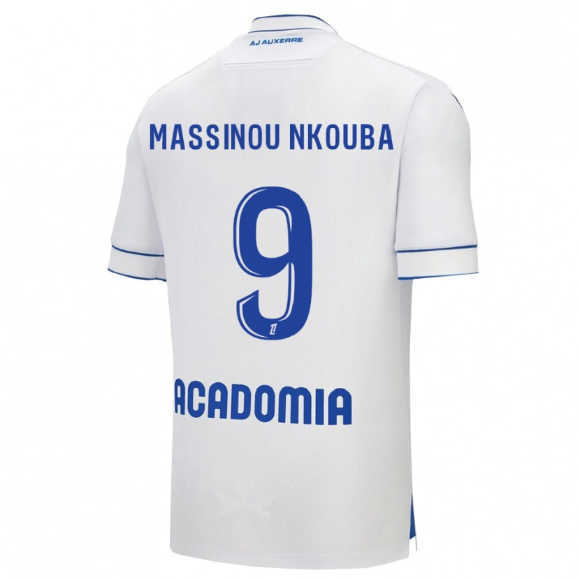 DanxenキッズPierre Massinou Nkouba#9白青ホームシャツ2025/26ジャージーユニフォーム
