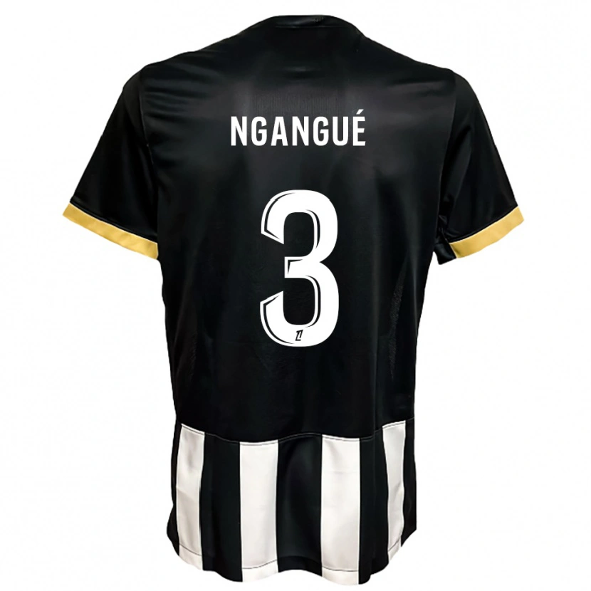 DanxenキッズMaurice Ngangué#3黒白ホームシャツ2025/26ジャージーユニフォーム