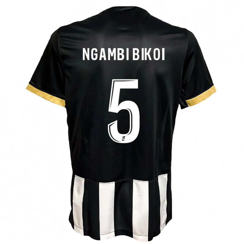DanxenキッズChristian Ngambi Bikoi#5黒白ホームシャツ2025/26ジャージーユニフォーム