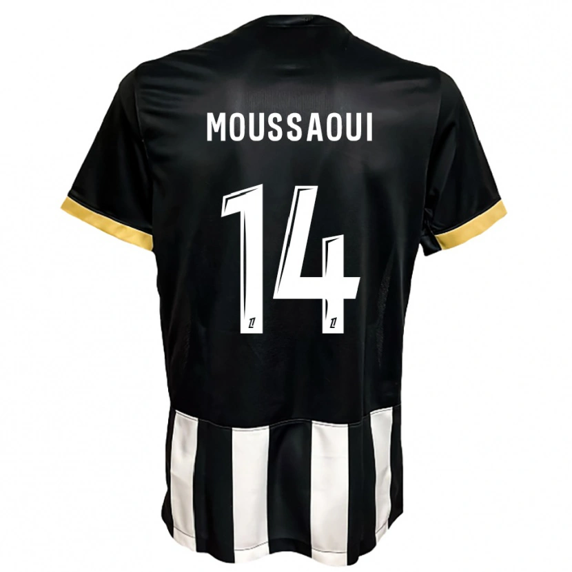DanxenキッズAmine Moussaoui#14黒白ホームシャツ2025/26ジャージーユニフォーム