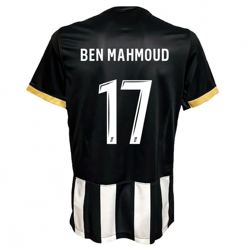 DanxenキッズYessine Ben Mahmoud#17黒白ホームシャツ2025/26ジャージーユニフォーム