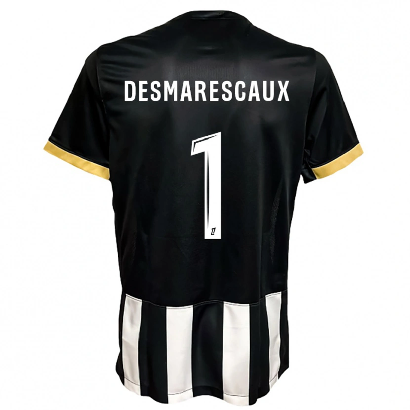 DanxenキッズÉmile Desmarescaux#1黒白ホームシャツ2025/26ジャージーユニフォーム