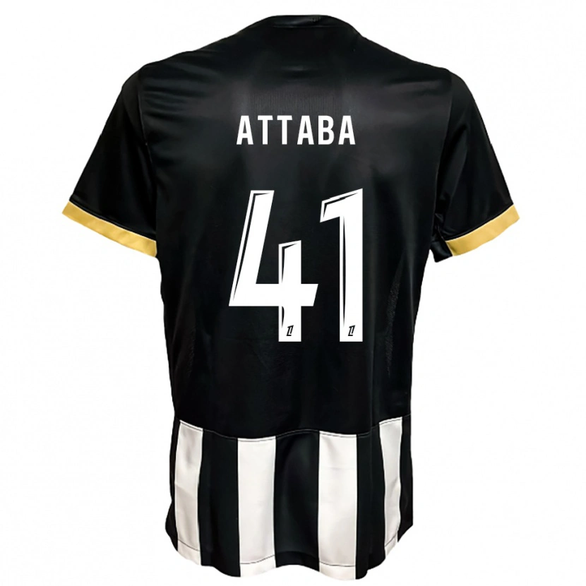 DanxenキッズSofian Attaba#41黒白ホームシャツ2025/26ジャージーユニフォーム