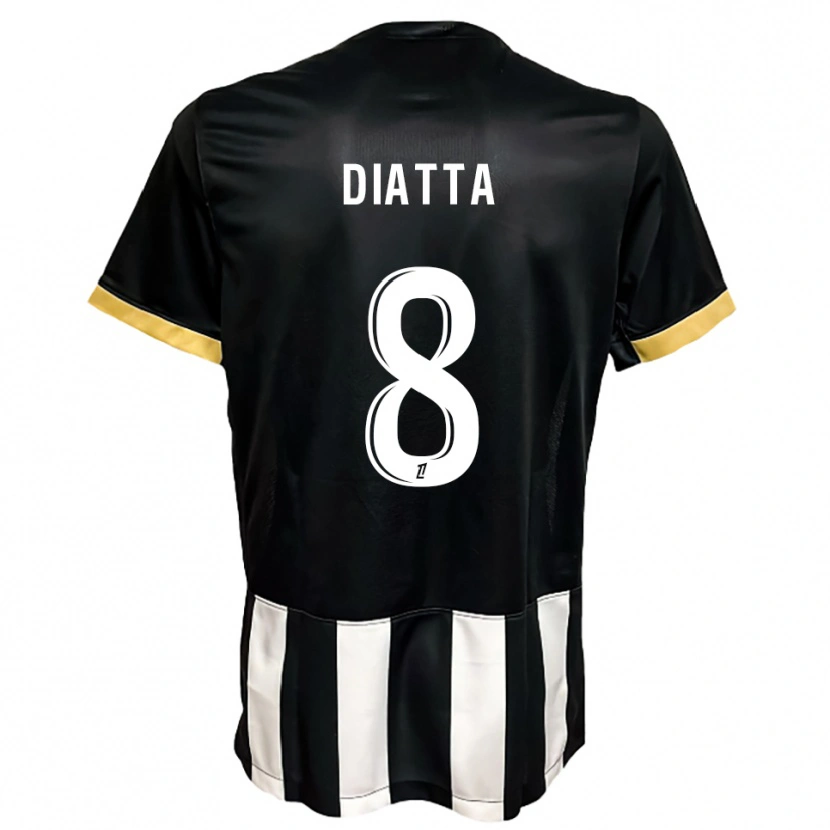 DanxenキッズBané Diatta#8黒白ホームシャツ2025/26ジャージーユニフォーム