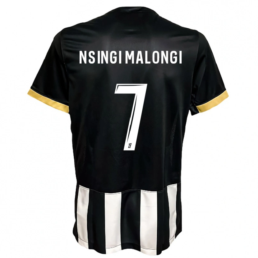 DanxenキッズRodrigue Nsingi Malongi#7黒白ホームシャツ2025/26ジャージーユニフォーム