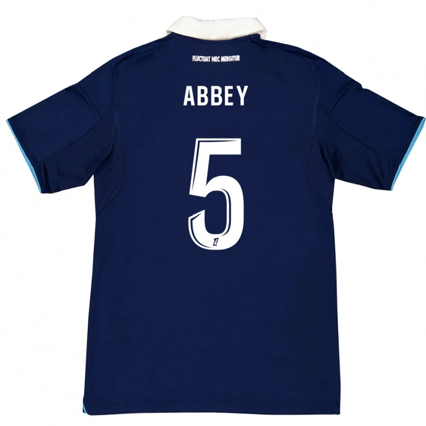 DanxenキッズEmmanuel Abbey#5濃青白ホームシャツ2025/26ジャージーユニフォーム