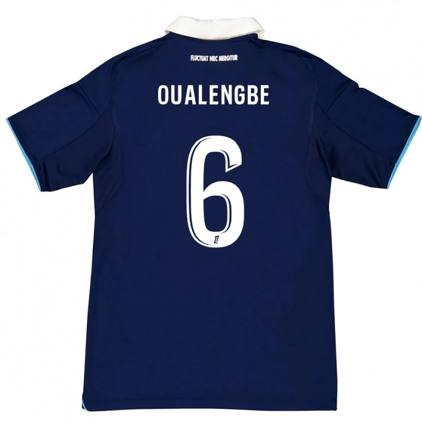 DanxenキッズGabriel Oualengbe#6濃青白ホームシャツ2025/26ジャージーユニフォーム