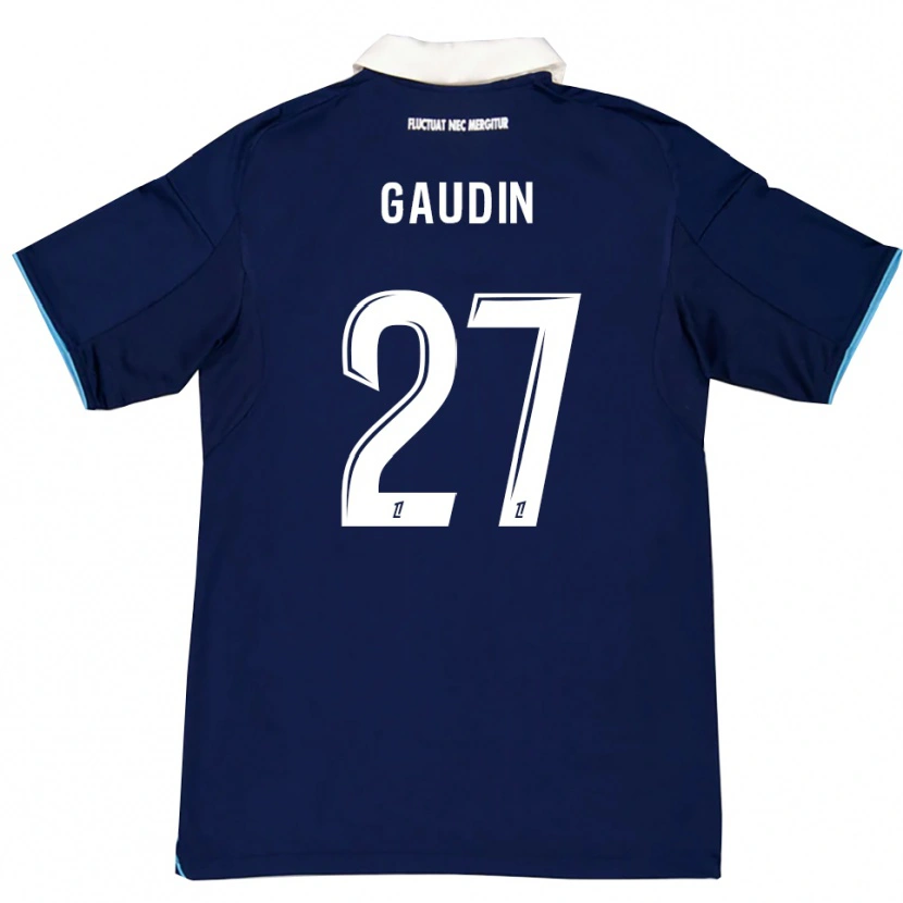 DanxenキッズJules Gaudin#27濃青白ホームシャツ2025/26ジャージーユニフォーム