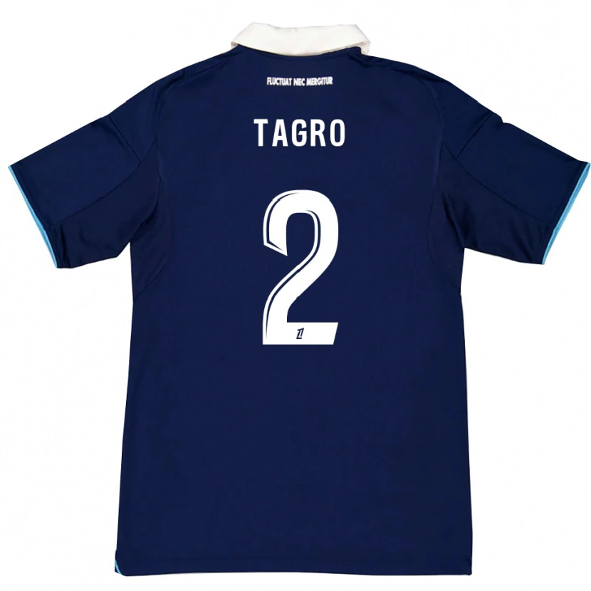 DanxenキッズLucas Tagro#2濃青白ホームシャツ2025/26ジャージーユニフォーム