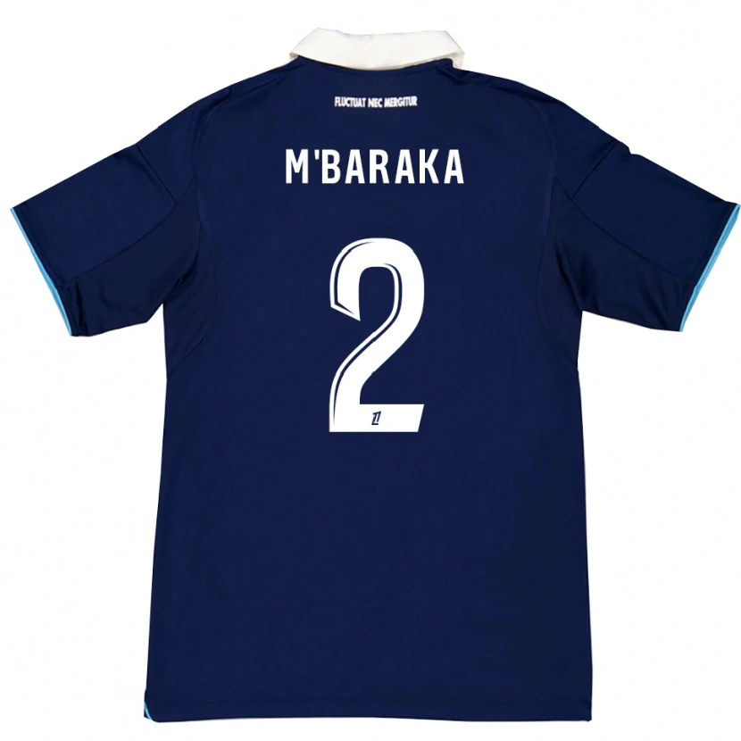 DanxenキッズAbdallah M'baraka#2濃青白ホームシャツ2025/26ジャージーユニフォーム