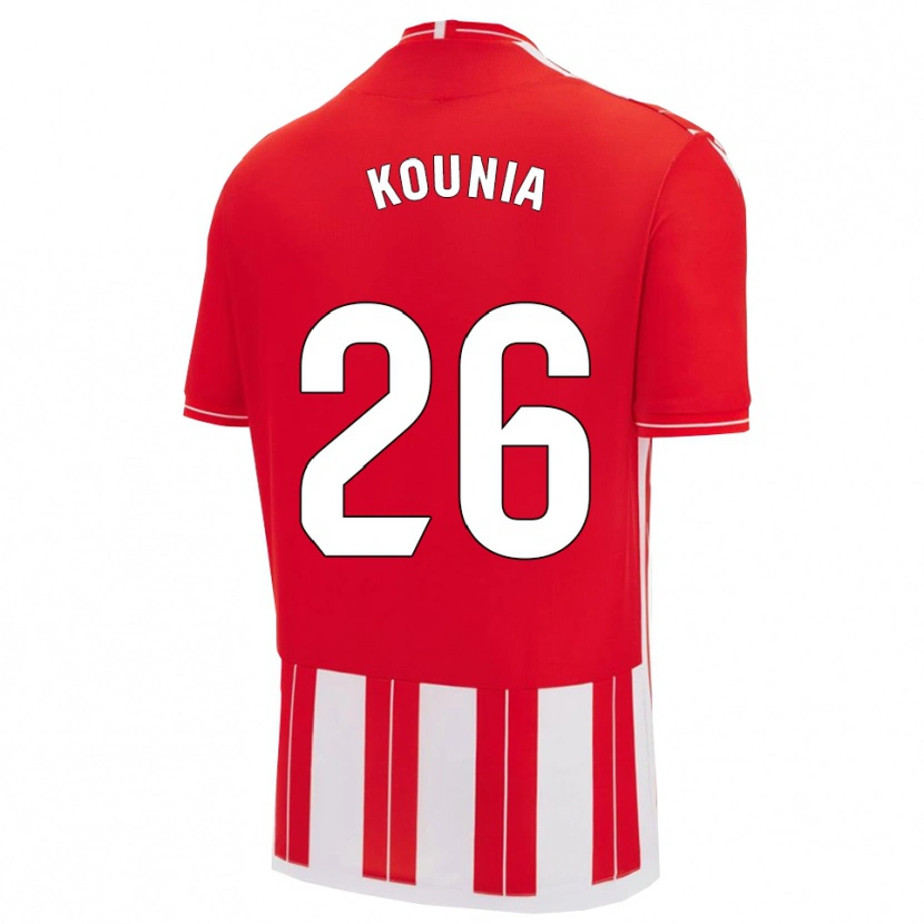 DanxenキッズHoussam Kounia#26赤白ホームシャツ2025/26ジャージーユニフォーム