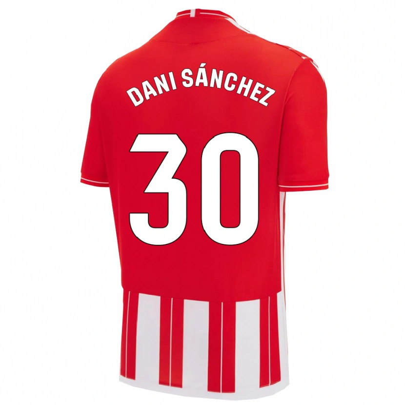 DanxenキッズDani Sánchez#30赤白ホームシャツ2025/26ジャージーユニフォーム