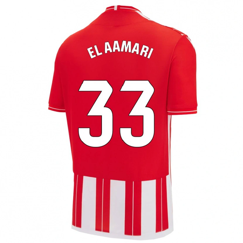 DanxenキッズSaif El Aamari#33赤白ホームシャツ2025/26ジャージーユニフォーム
