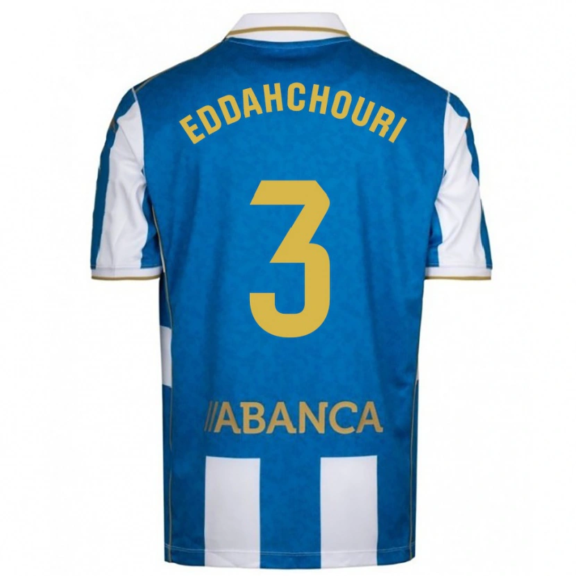 DanxenキッズZakaria Eddahchouri#3白青ホームシャツ2025/26ジャージーユニフォーム