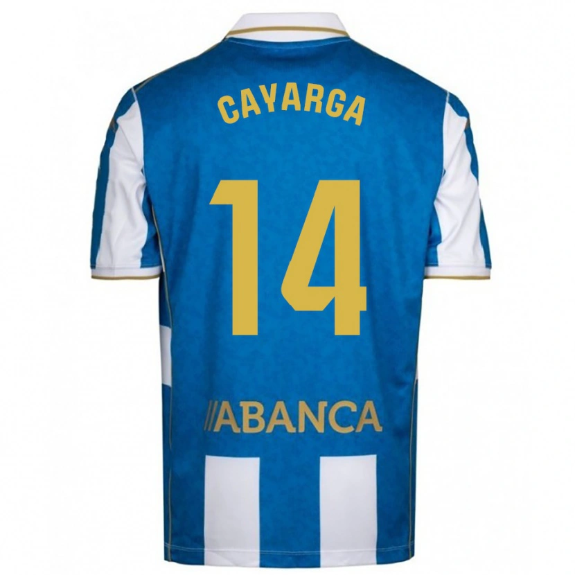 DanxenキッズBerto Cayarga#14白青ホームシャツ2025/26ジャージーユニフォーム
