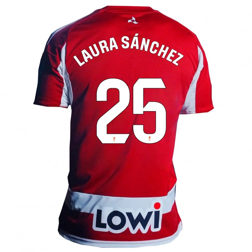 DanxenキッズLaura Sánchez Comuñas#25赤白ホームシャツ2025/26ジャージーユニフォーム