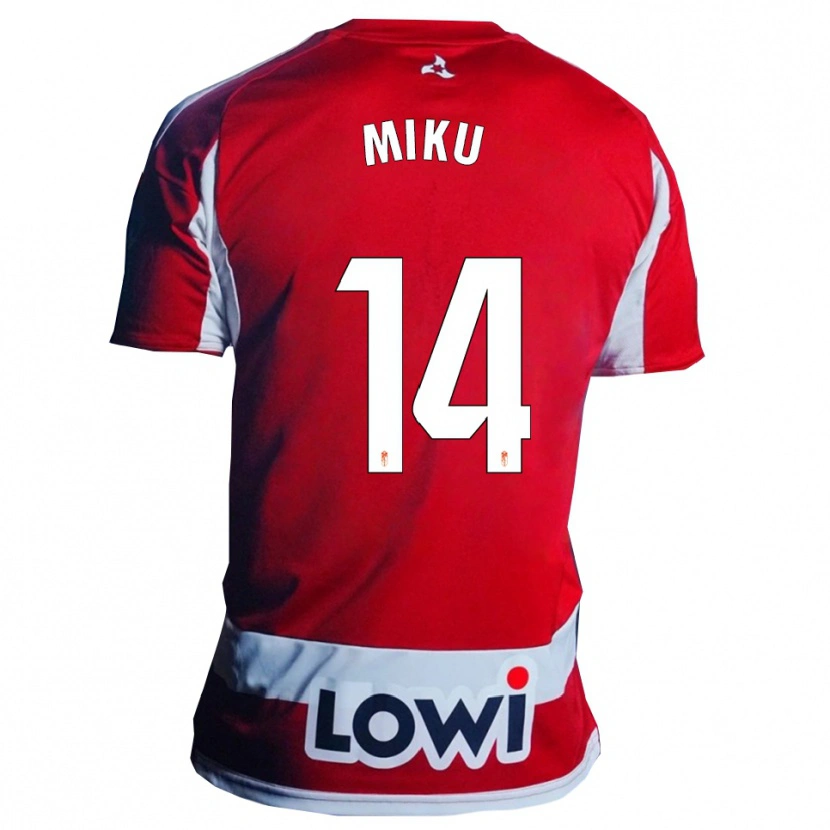 DanxenキッズMiku Ito#14赤白ホームシャツ2025/26ジャージーユニフォーム
