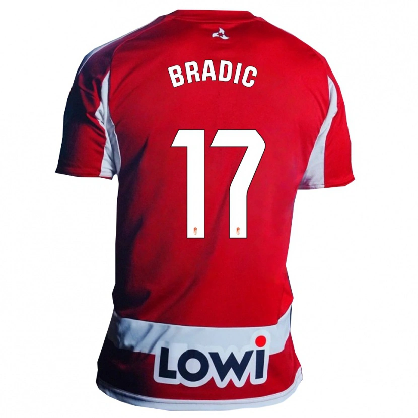 DanxenキッズBiljana Bradić#17赤白ホームシャツ2025/26ジャージーユニフォーム