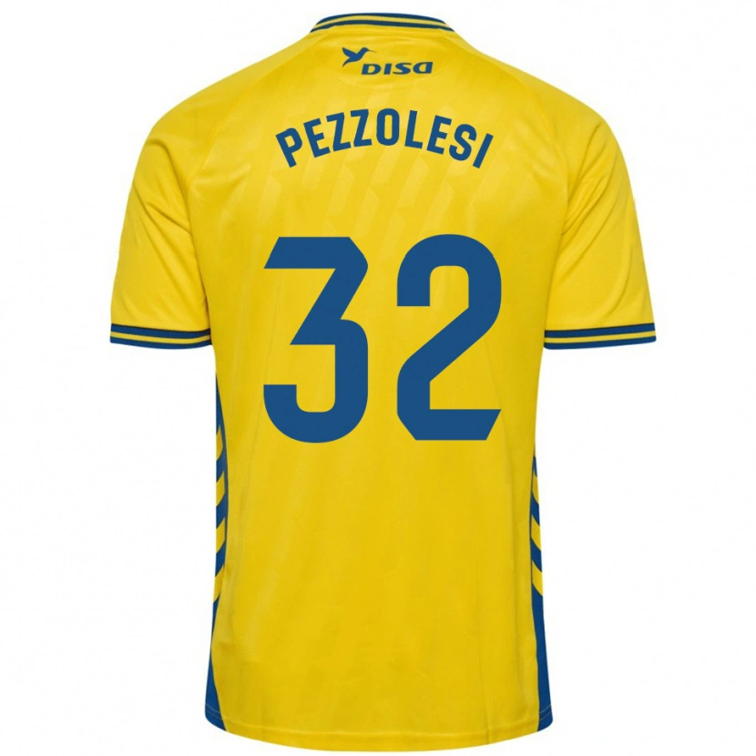 DanxenキッズValentín Pezzolesi#32黄青ホームシャツ2025/26ジャージーユニフォーム