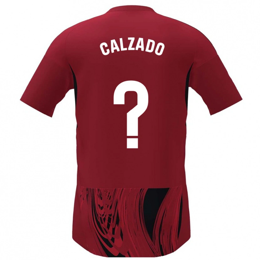 DanxenキッズJoaquín Calzado#0赤黒ホームシャツ2025/26ジャージーユニフォーム