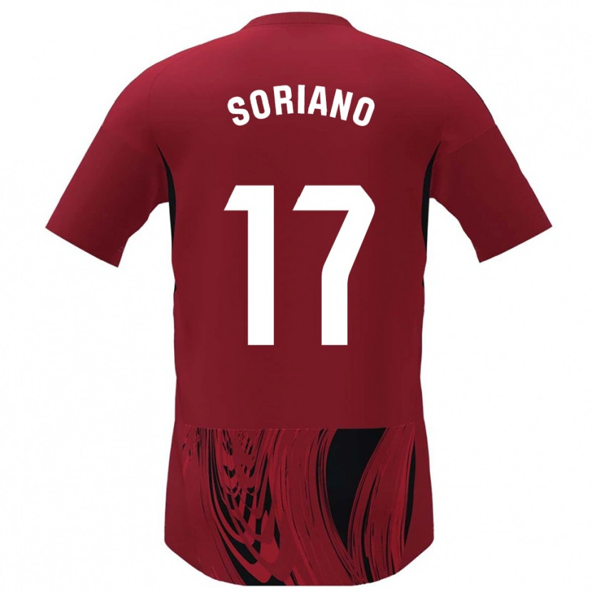 DanxenキッズAdrián Soriano#17赤黒ホームシャツ2025/26ジャージーユニフォーム