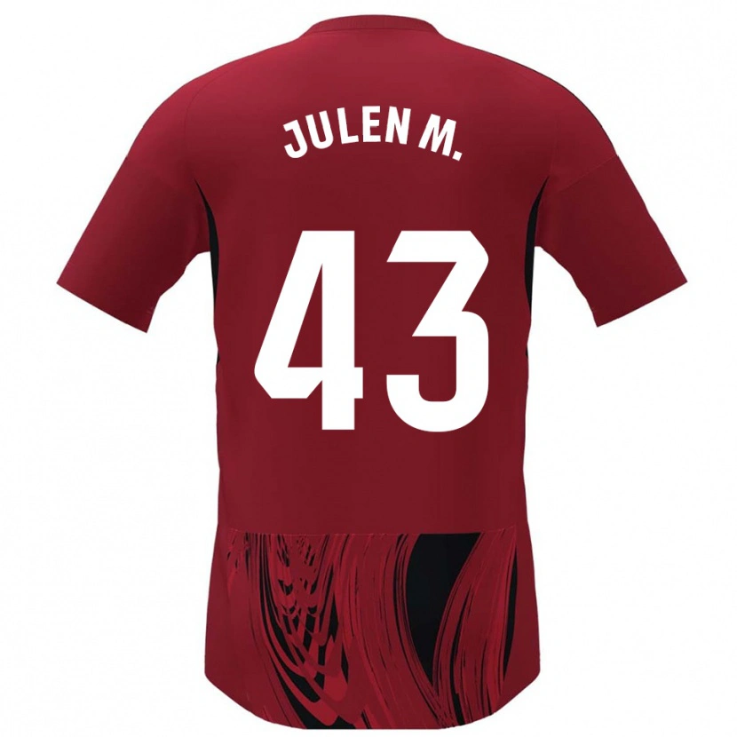 DanxenキッズJulen Martínez#43赤黒ホームシャツ2025/26ジャージーユニフォーム