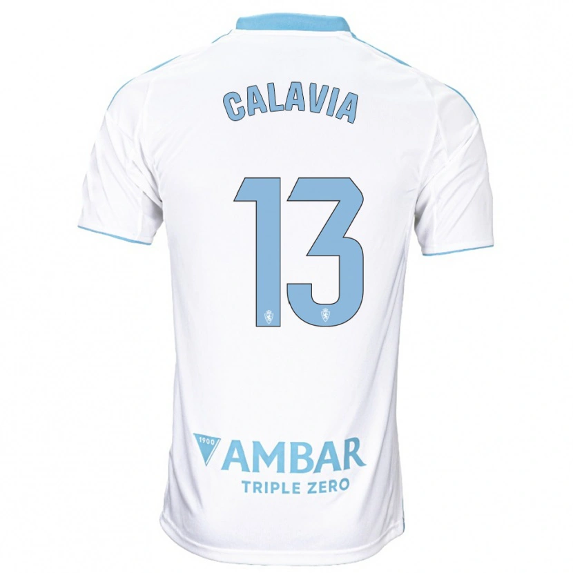 DanxenキッズCarlos Calavia#13白空色ホームシャツ2025/26ジャージーユニフォーム