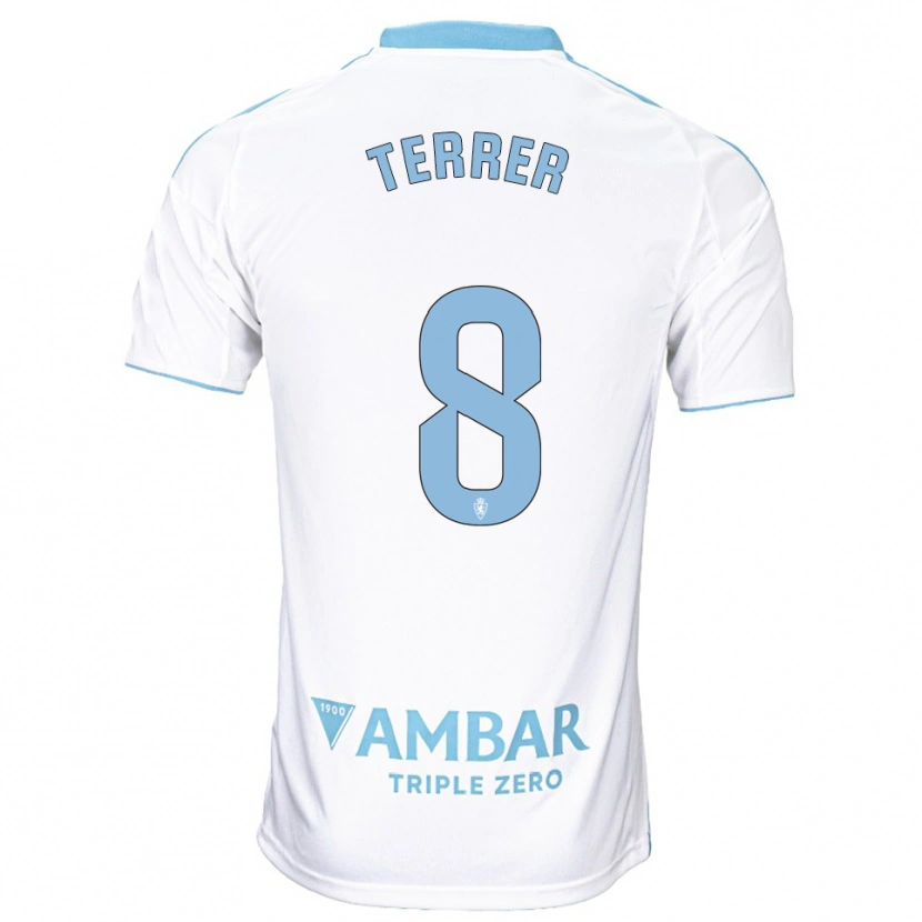 DanxenキッズLucas Terrer#8白空色ホームシャツ2025/26ジャージーユニフォーム