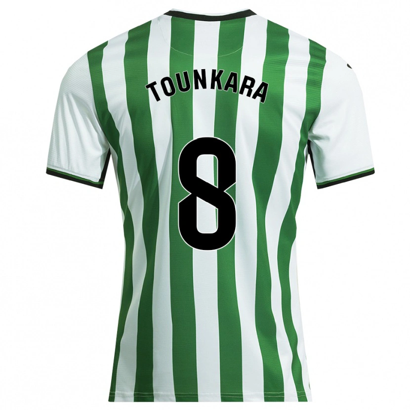DanxenキッズNtji Tounkara#8白緑ホームシャツ2025/26ジャージーユニフォーム