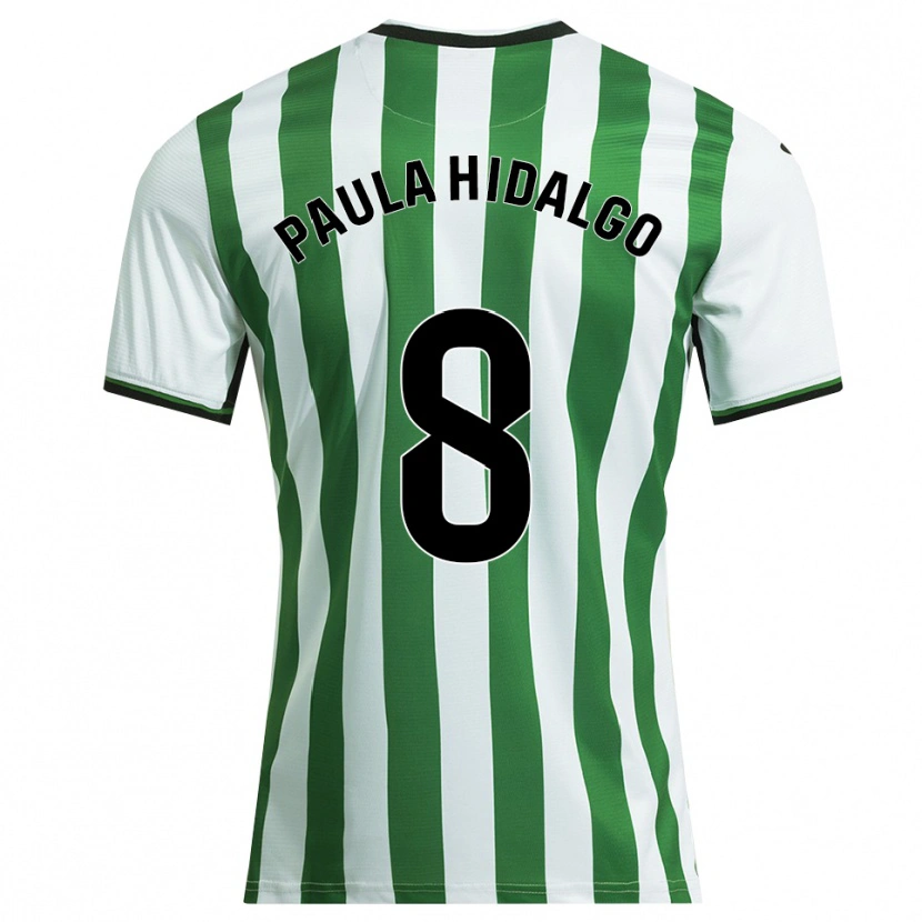 DanxenキッズPaula Hidalgo Gutiérrez#8白緑ホームシャツ2025/26ジャージーユニフォーム
