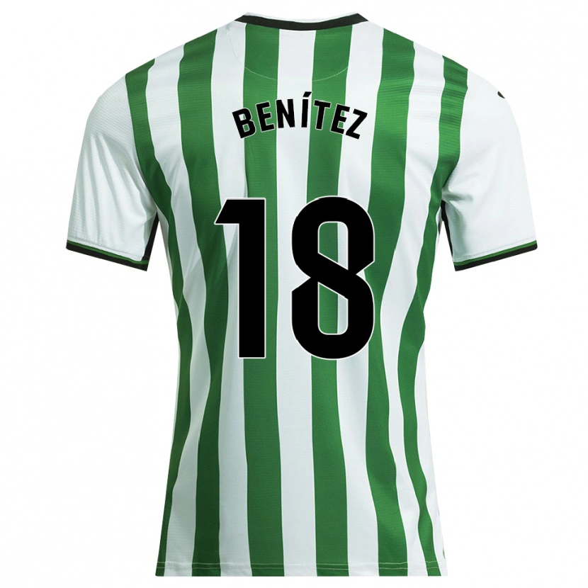 DanxenキッズPaco Benítez#18白緑ホームシャツ2025/26ジャージーユニフォーム