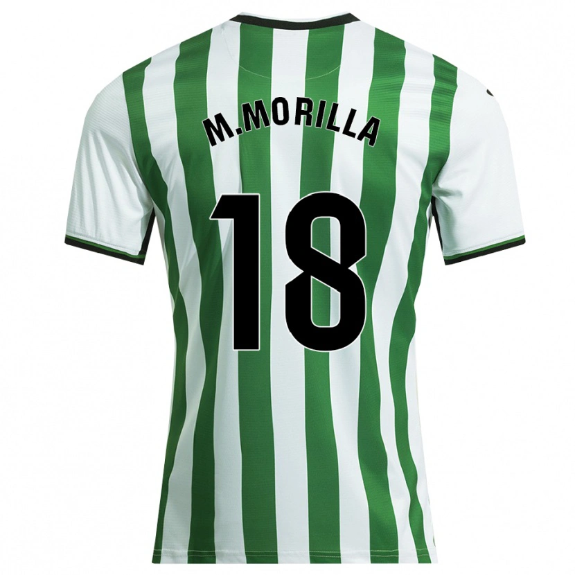 DanxenキッズMaría Morilla Obrero#18白緑ホームシャツ2025/26ジャージーユニフォーム